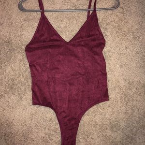 Suede body suit